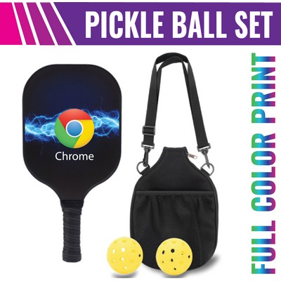 Pickleball Racket & Carry Case (15.5" x 7.8") - Wooden Paddle